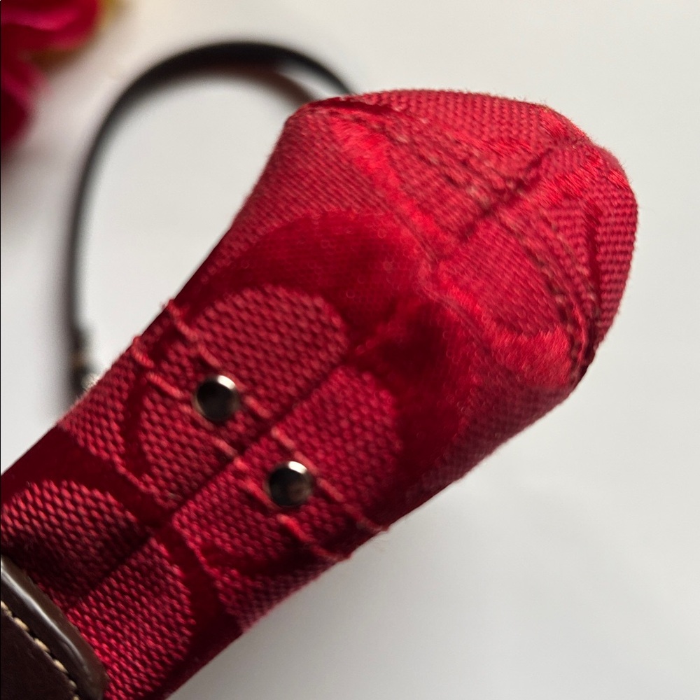 Coach Signature Mini Shoulder Bag Red MINI COACH RED SIGNATURE PURSE Y2K - Picture 5 of 17